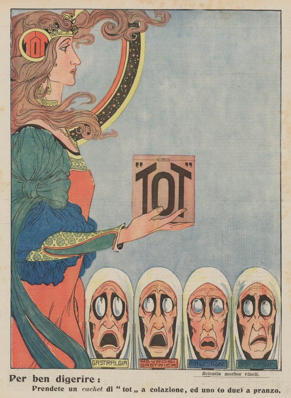 Tot (litografía en color) de Italian School