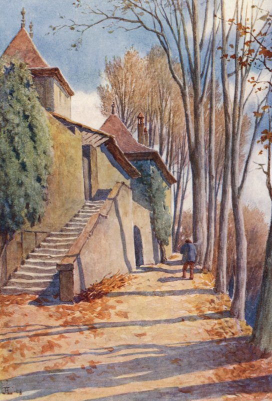 Chateau de Prangins (litografía en color) de J. Hardwicke Lewis