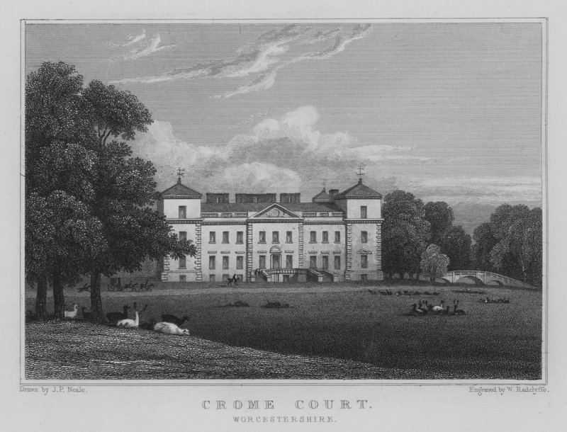 Crome Court, Worcestershire (grabado) de John Preston Neale