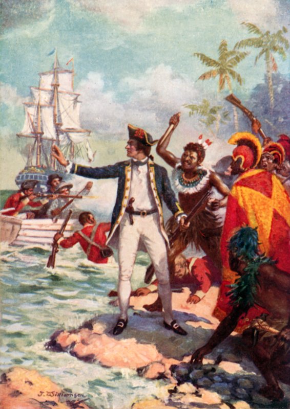 Muerte del capitán Cook, Hawai en 1779 de J. Williamson