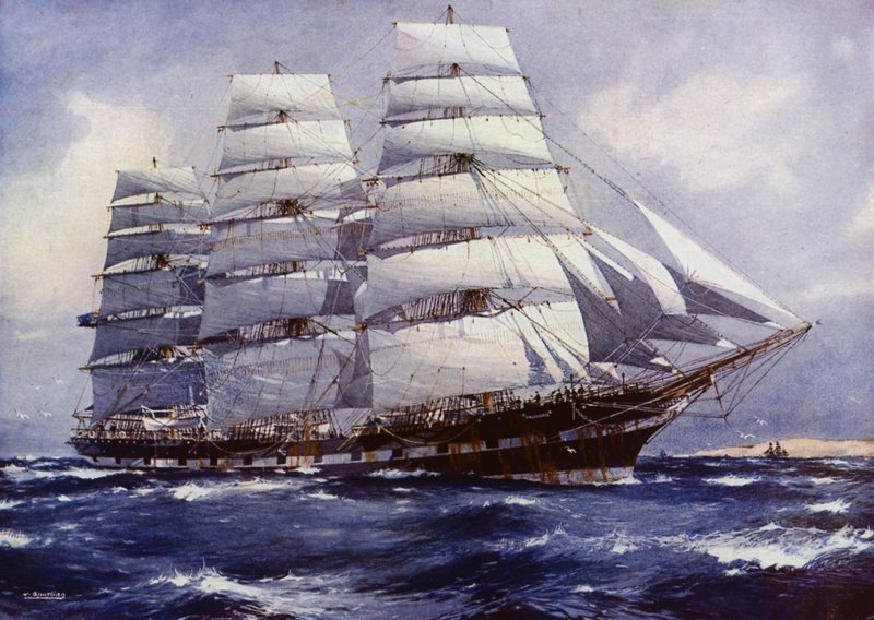 Barcos Clipper: Macquarie (litografía en color) de Jack (after) Spurling