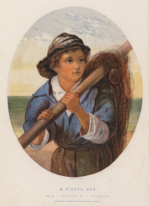 A Fisher Boy (litografía en color) de James (after) Drummond
