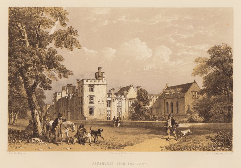 Penshurst del parque (aguatinta) de James Duffield Harding