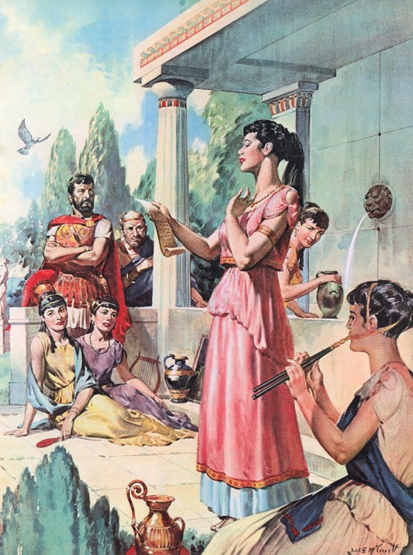 Safo (litografía en color) de James Edwin McConnell