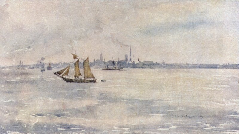 Birkenhead desde el río de James Hamilton Hay