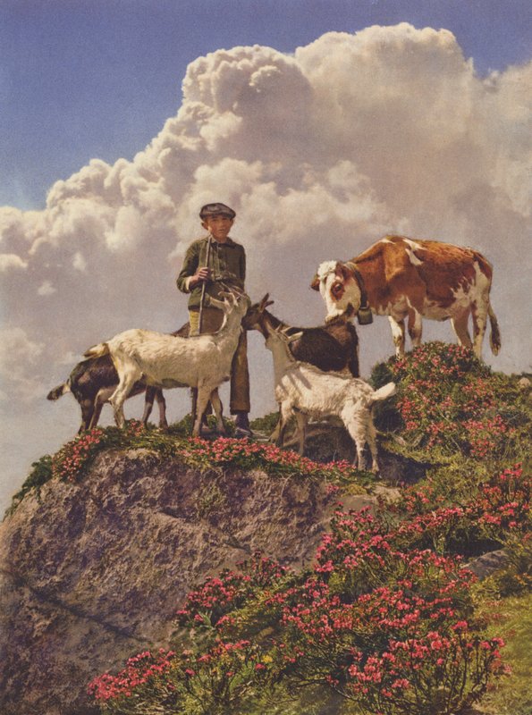 Suiza: Buenos amigos (foto en color) de Jean Gaberell