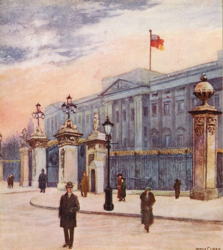Palacio de Buckingham (litografía en color) de Jessie Currie