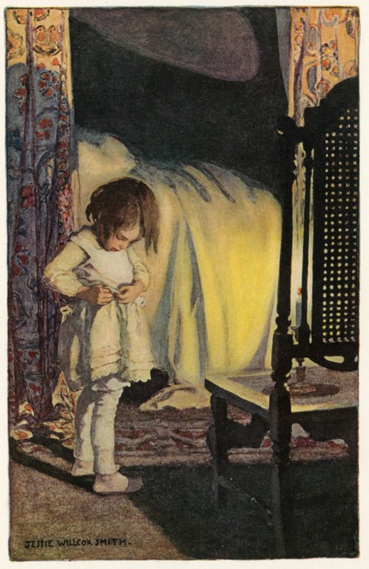 Bed In Summer (litografía en color) de Jessie Willcox Smith
