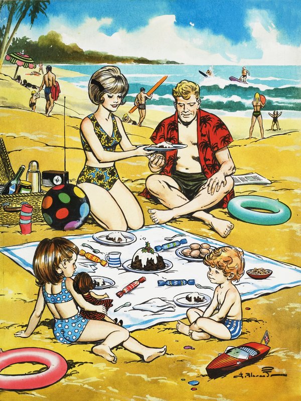Picnic navideño en la playa de Jesus Blasco