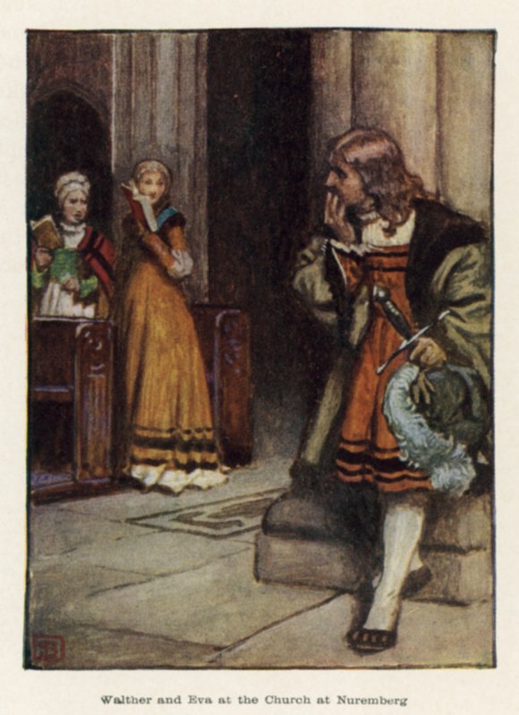 Walther y Eva en la iglesia de Núremberg de John Byam Liston Shaw