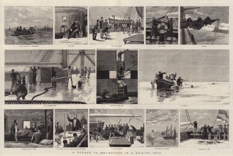 Un viaje a Melbourne en un velero de John Charles Dollman