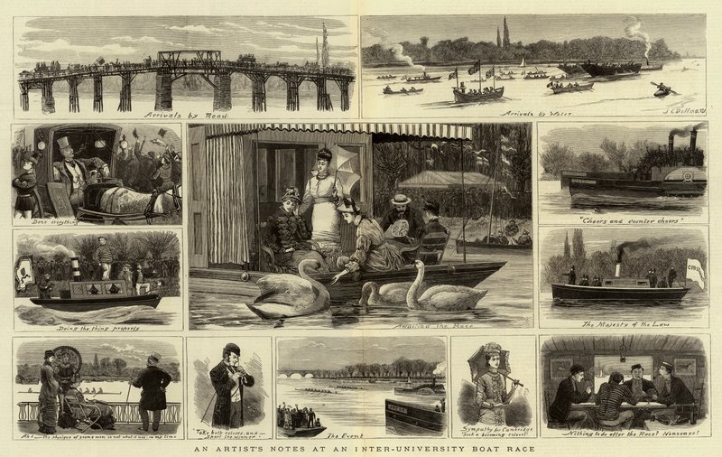 Notas de un artista en una carrera de botes interuniversitaria de John Charles Dollman