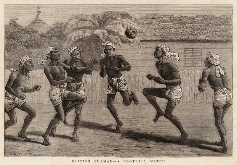Fútbol en la Birmania Británica de John Charles Dollman