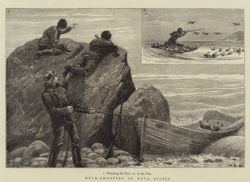 Caza de patos en Nueva Escocia de John Charles Dollman