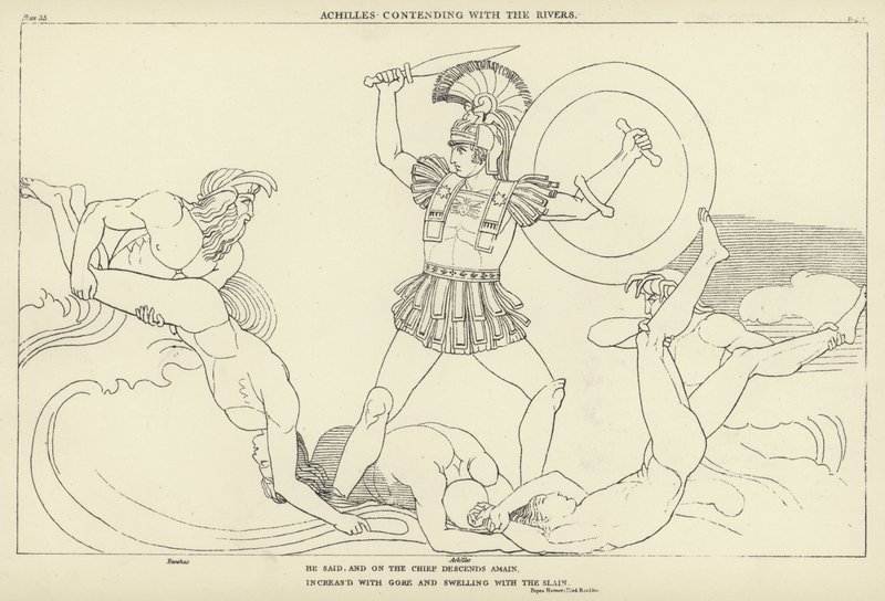 Aquiles luchando con los Ríos de John Flaxman