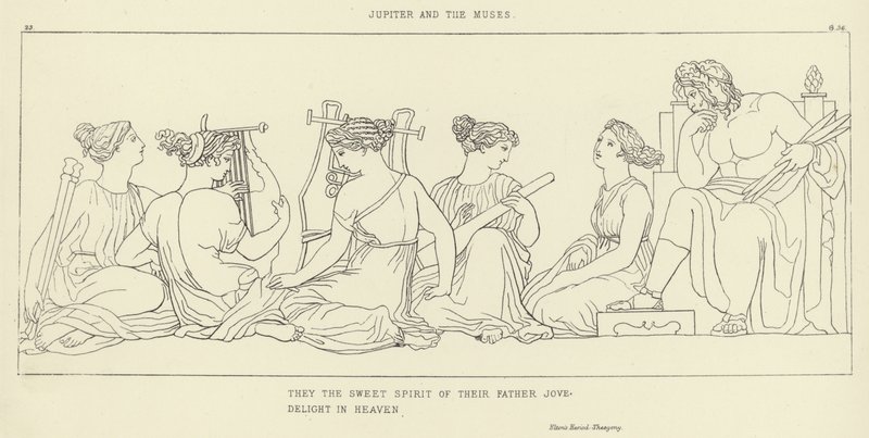 Júpiter y las Musas de John Flaxman