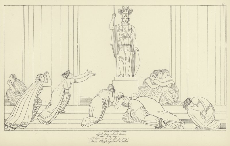 Siete jefes contra Tebas de John Flaxman