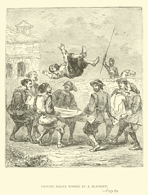 Sancho Panza lanzado en una manta de John Gilbert