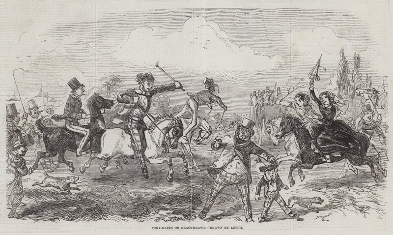 Carreras de Ponis en Blackheath de John Leech