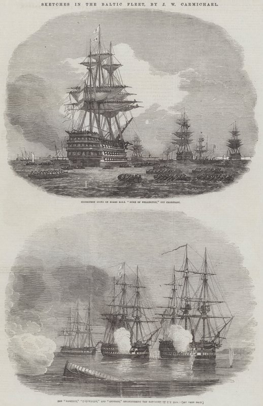 Bocetos en la Flota del Báltico de John Wilson Carmichael