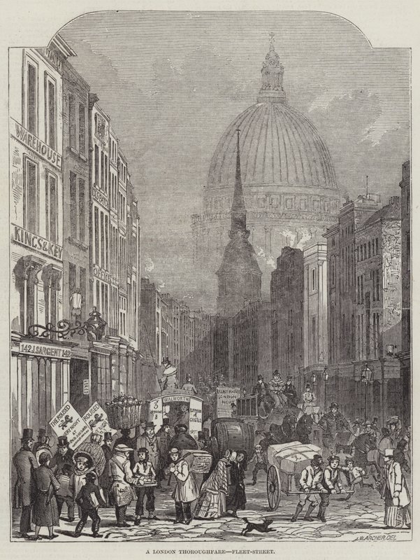 Una Vía Pública de Londres, Fleet-Street de John Wykeham Archer