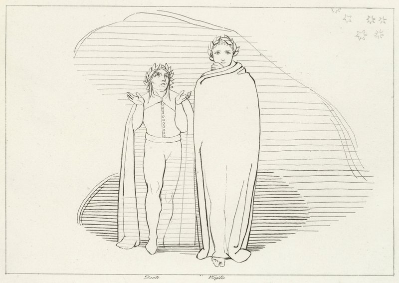 El reasentamiento, Infierno, Canto 34 (grabado) de John (after) Flaxman