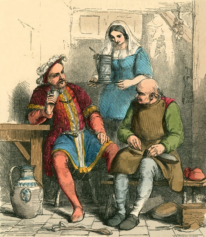 El rey bebiendo con el zapatero de John Absolon