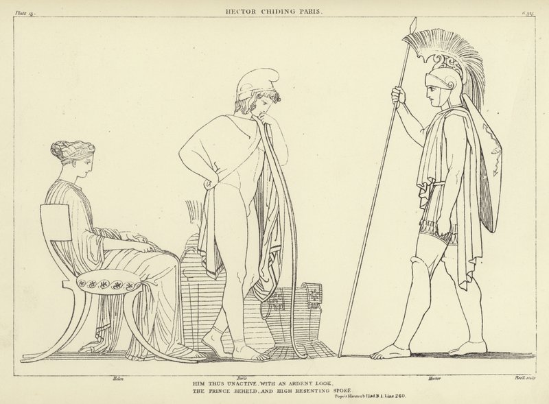 Héctor reprendiendo a Paris de John Flaxman