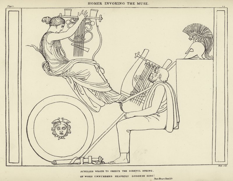 Homero invocando a la Musa de John Flaxman
