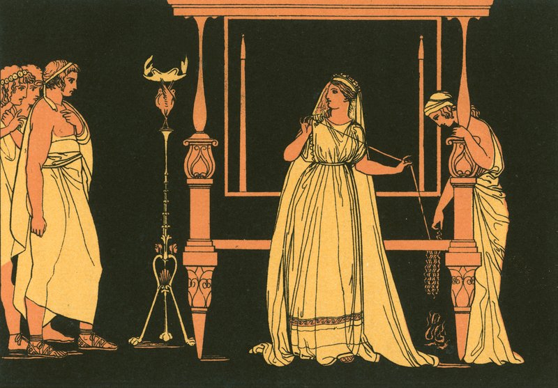 Penélope sorprendida por los pretendientes de John Flaxman