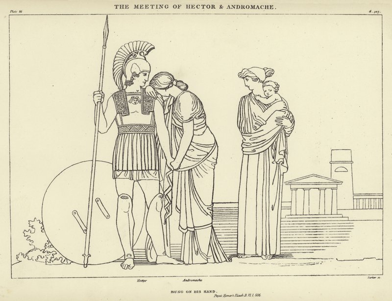 El Encuentro de Héctor y Andrómaca de John Flaxman