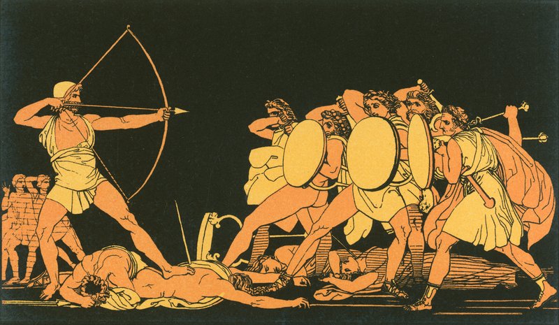 Ulises matando a los pretendientes de John Flaxman