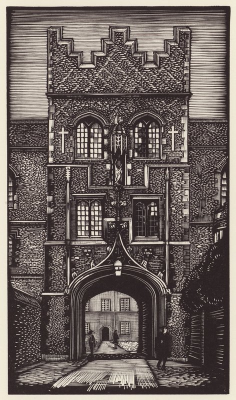 Cambridge: Jesus (xilografía) de John Frederick Greenwood