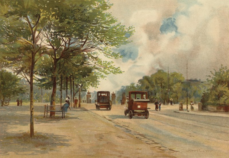 Liverpool: Entrada a Princes Park (litografia en color) de John Glynn
