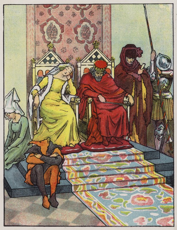 El tribunal se va a dormir (litografía en color) de John Hassall
