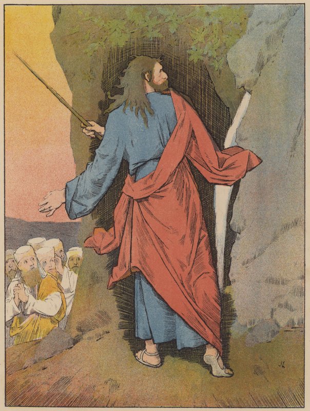 Moisés golpeando la roca de John Lawson
