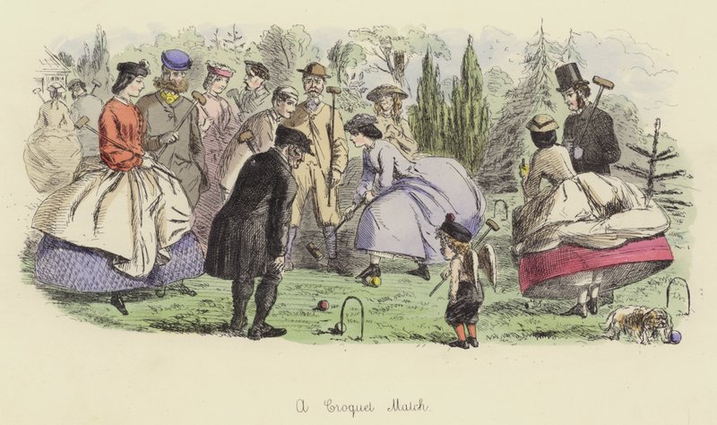 Un partido de croquet de John Leech