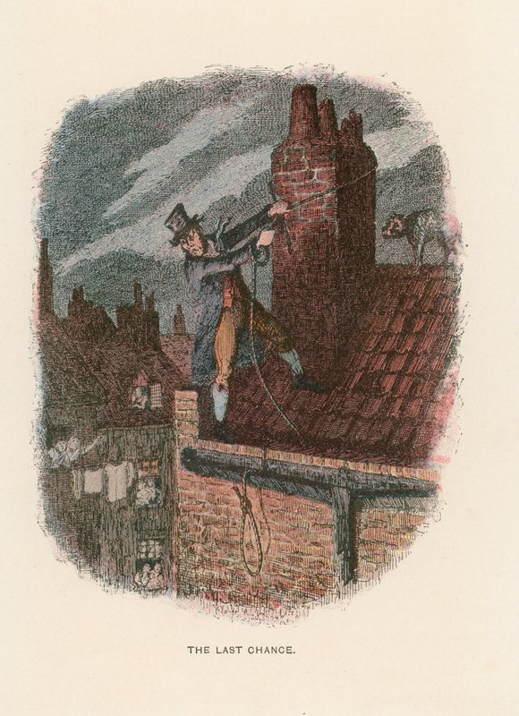 Ilustración para Oliver Twist de John Leech