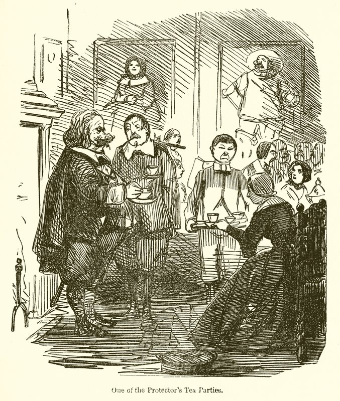 Una de las fiestas de té del Protector de John Leech