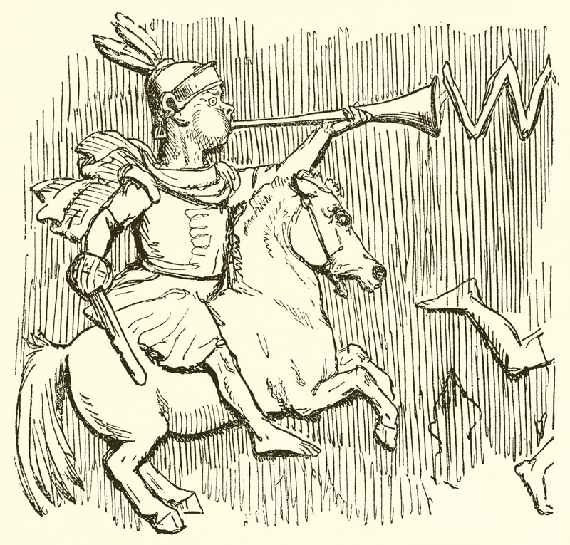 Soldado romano a caballo de John Leech