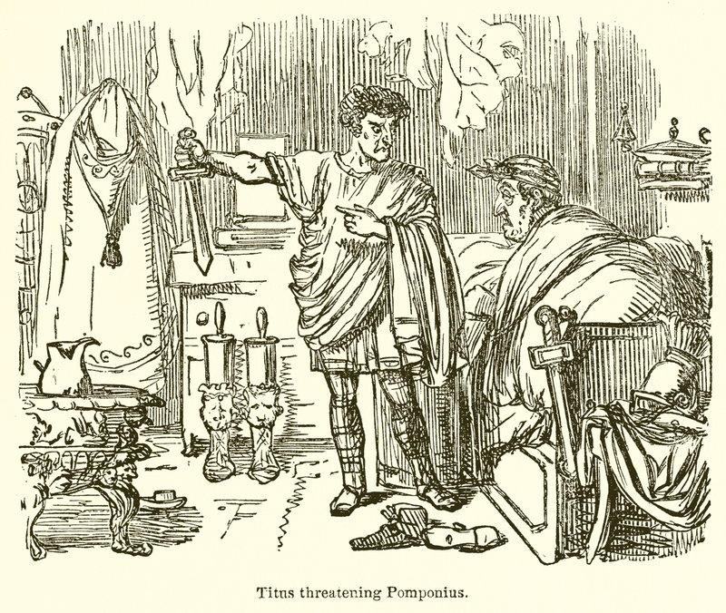 Tito Amenazando a Pomponio de John Leech