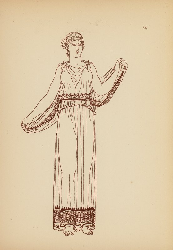 Traje femenino de la Antigua Grecia (litografía) de John Moyr Smith