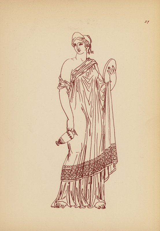 Traje femenino de la Antigua Grecia (litografía) de John Moyr Smith