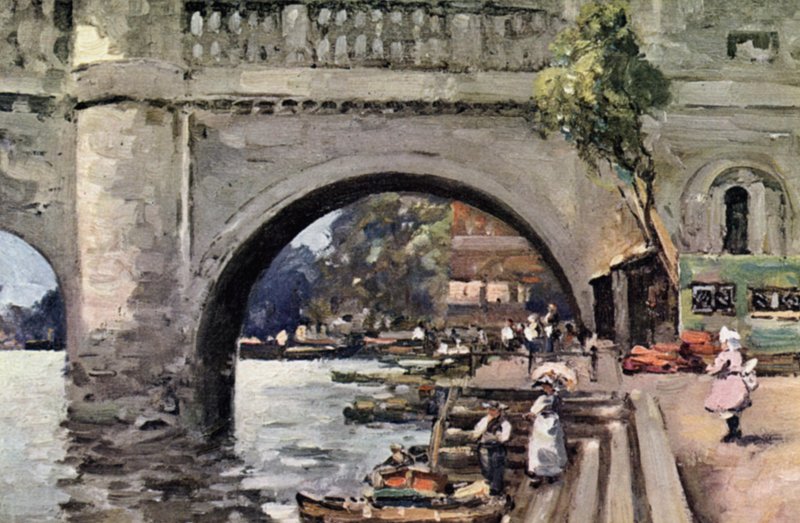 Puente de Richmond (litografía en color) de John Muirhead