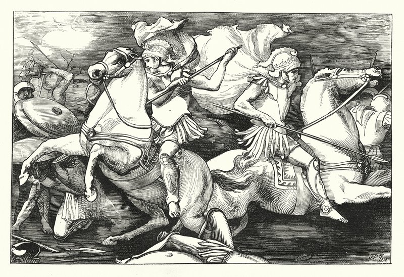 Los Grandes Hermanos Gemelos (grabado) de John Reinhard Weguelin
