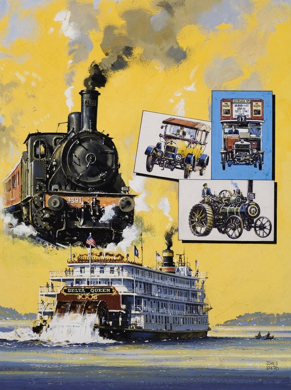 El viajero del tiempo (gouache sobre papel) de John S. Smith