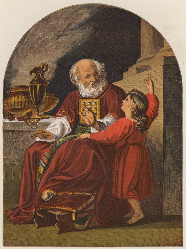 Samuel y Elí (litografía en color) de John Singleton (after) Copley