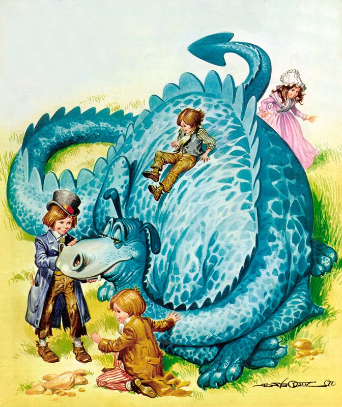 The Gentle Dragon (litografía en color) de Jose Ortiz