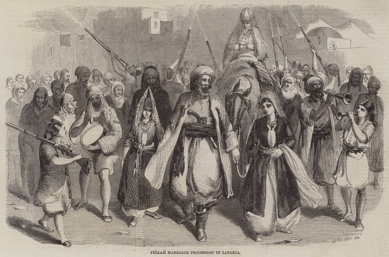 Procesión de matrimonio Fellah en Latakia de Joseph Austin Benwell