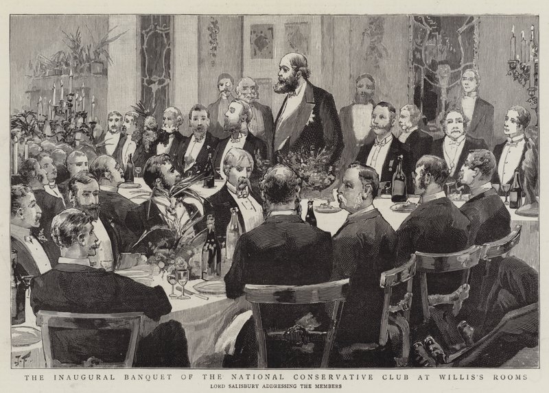 El banquete inaugural del National Conservative Club en las salas de Willis de Joseph Finnemore